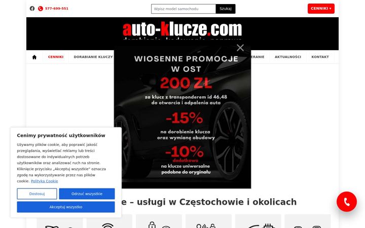 Screenshot of auto-klucze.com