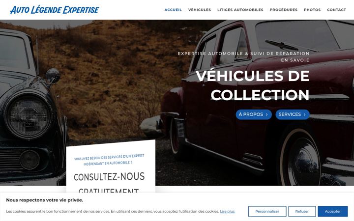 Screenshot van auto-legende-expertise.com