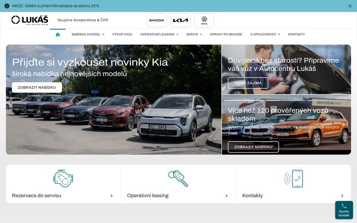 Kuvakaappaus sivustosta auto-lukas.cz