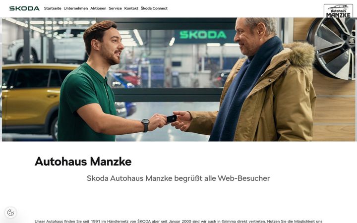 Screenshot of auto-manzke.skoda-auto.de