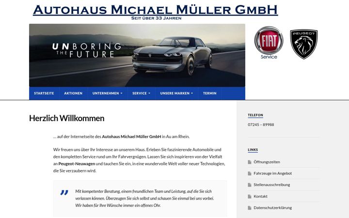 Kuvakaappaus sivustosta auto-michaelmueller.de