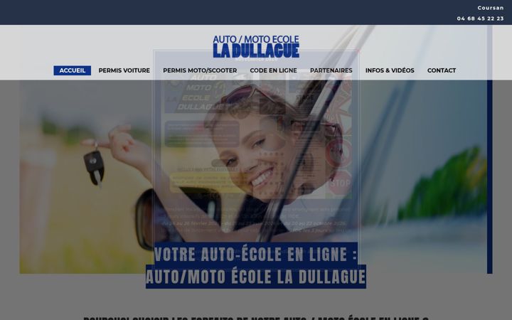 Screenshot of auto-moto-ecole-la-dullague.fr
