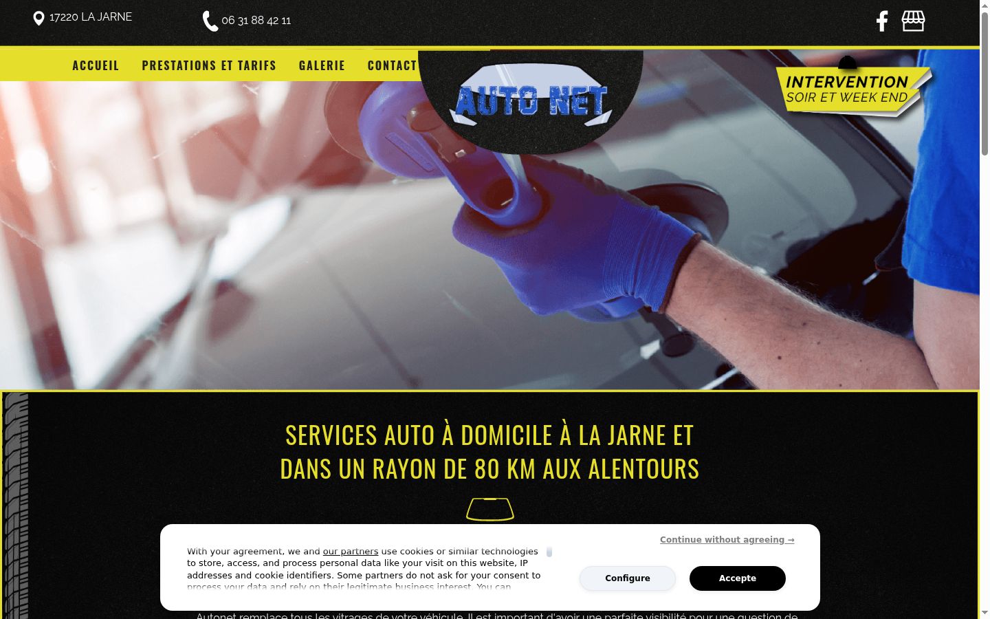 Screenshot del banner di consenso mostrato prima di qualsiasi interazione