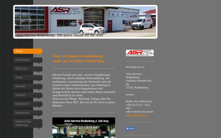 Ekraanipilt saidist auto-service-rodenberg.de