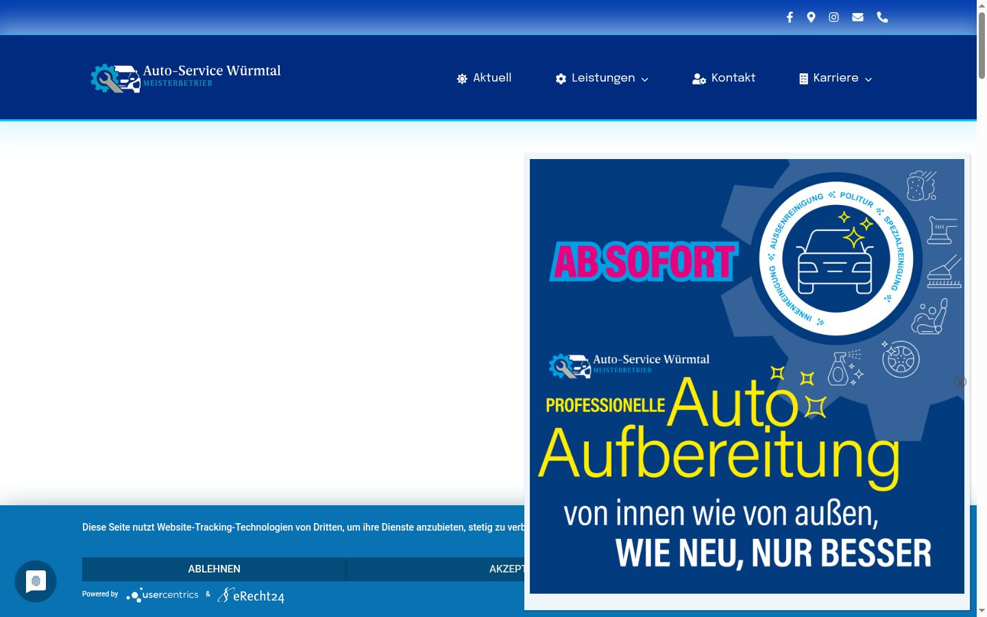 Screenshot del banner di consenso mostrato prima di qualsiasi interazione