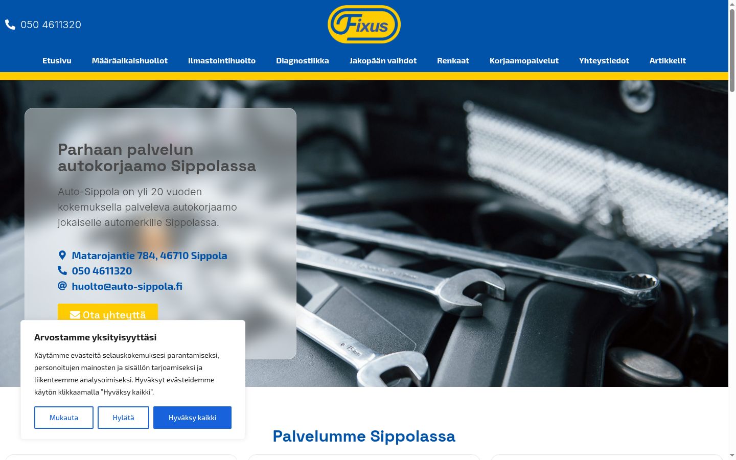 Screenshot del banner di consenso mostrato prima di qualsiasi interazione