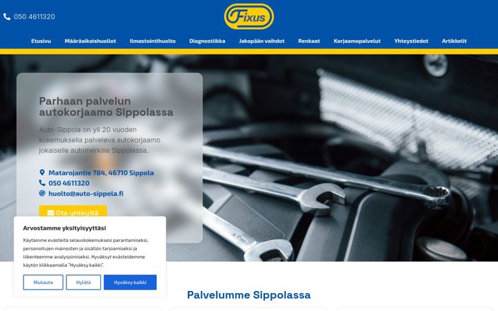 Snímek obrazovky auto-sippola.fi