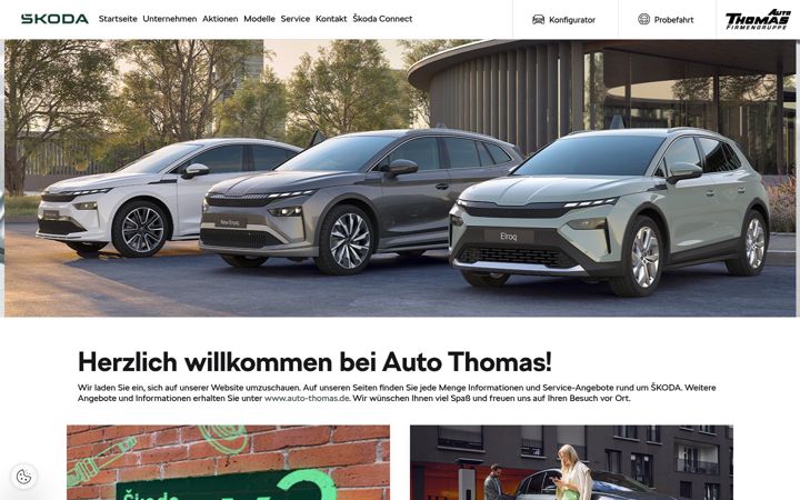 Screenshot of auto-thomas-bonn.skoda-auto.de