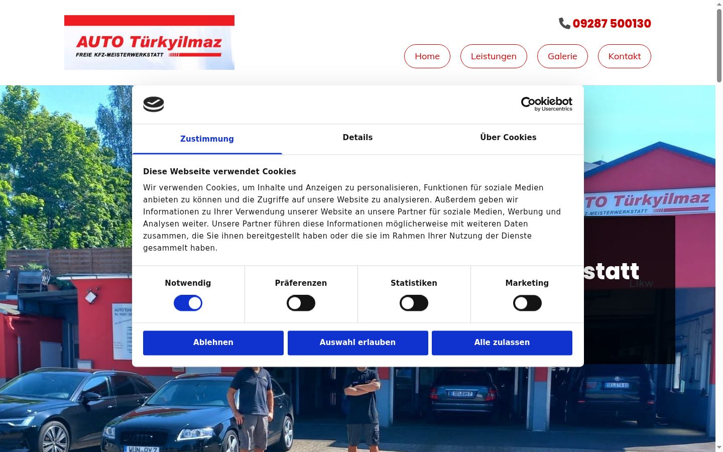 Képernyőkép a bármilyen interakció előtt megjelenő hozzájárulási bannerről
