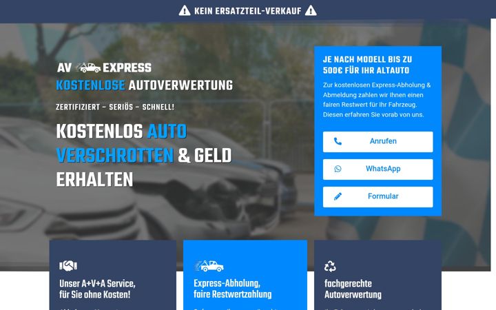 Screenshot of auto-verschrotten.express