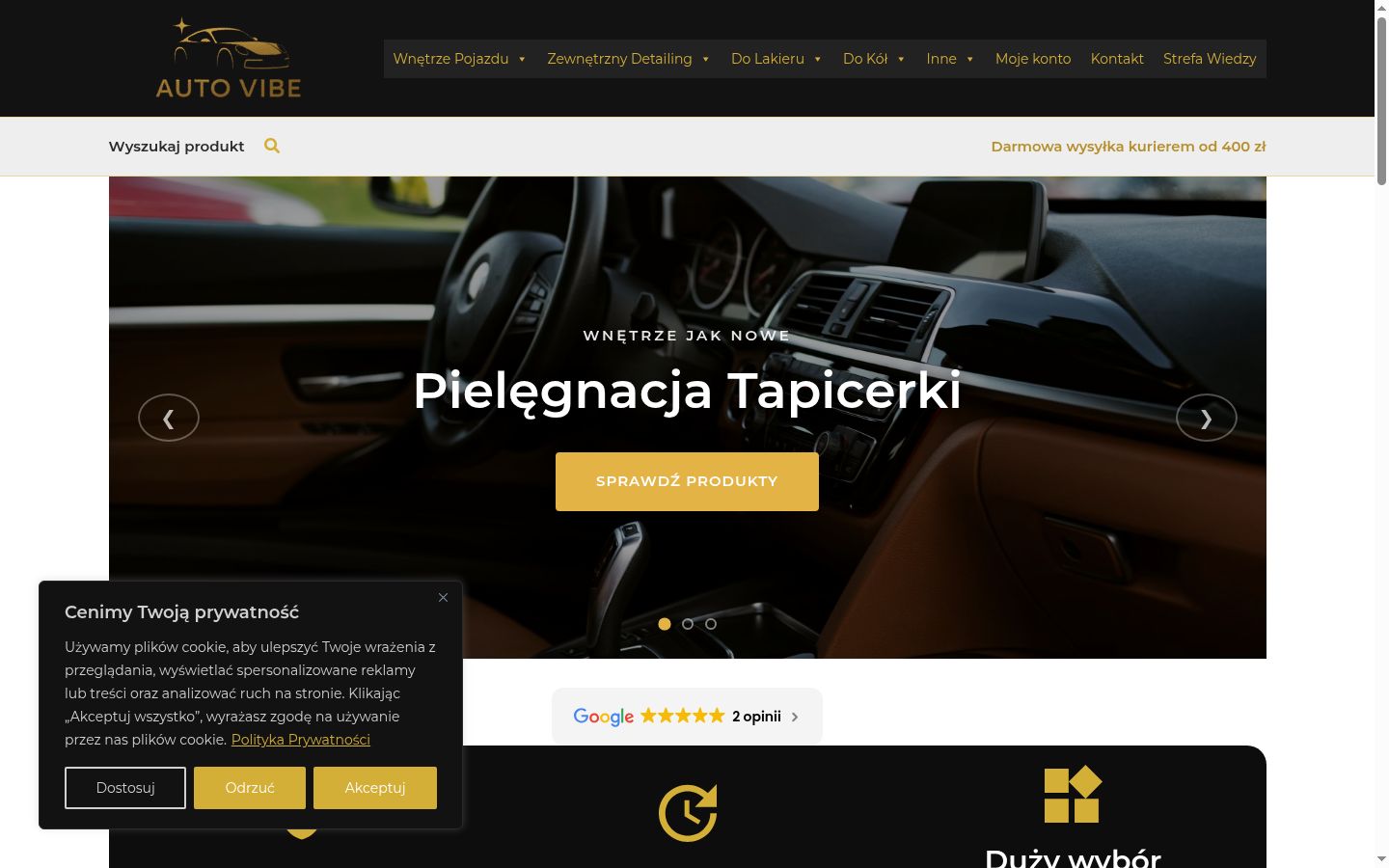 Screenshot del banner di consenso mostrato prima di qualsiasi interazione