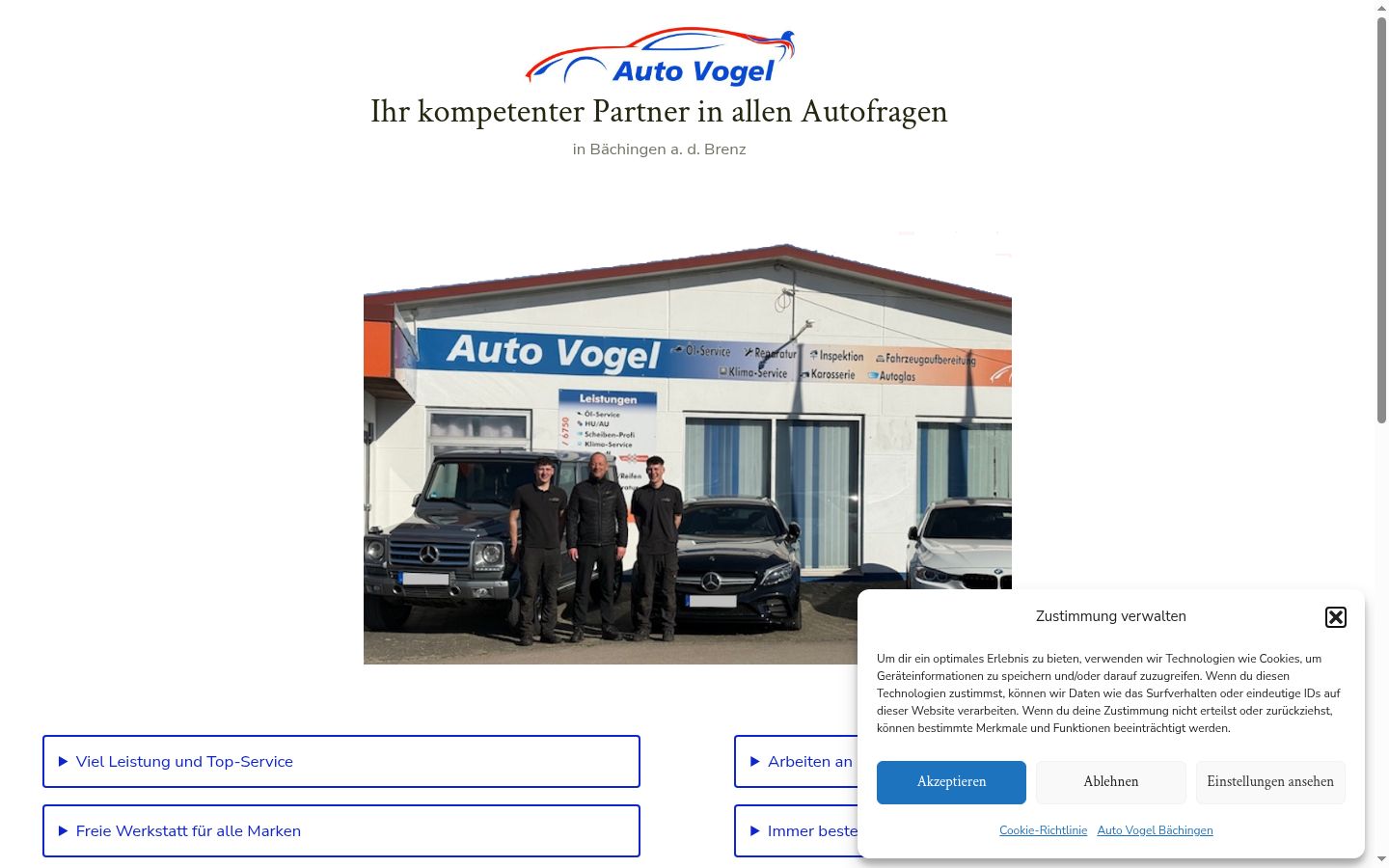 Screenshot del banner di consenso mostrato prima di qualsiasi interazione