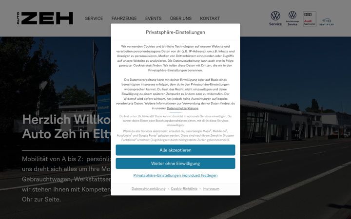 Screenshot di auto-zeh.de