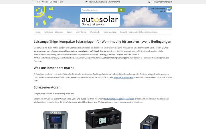 Screenshot of auto.solar