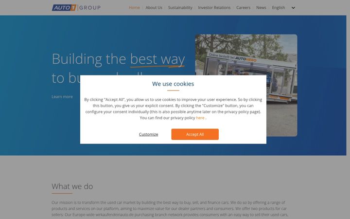 Screenshot of auto1-group.com