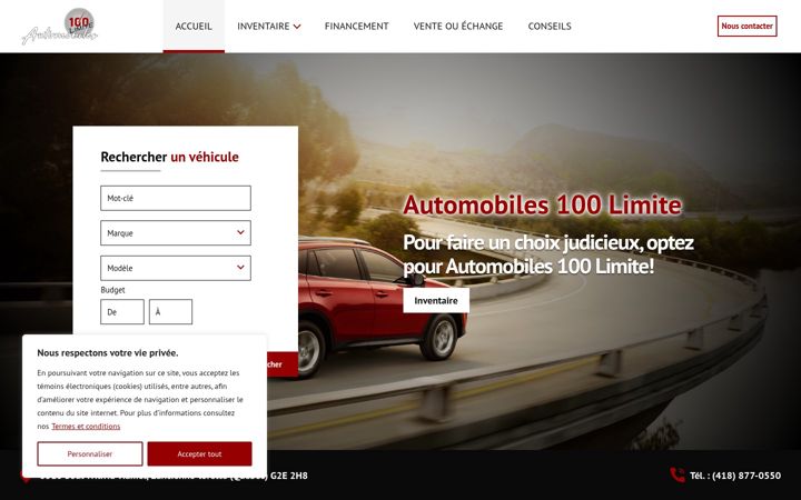 Snímek obrazovky auto100limite.com