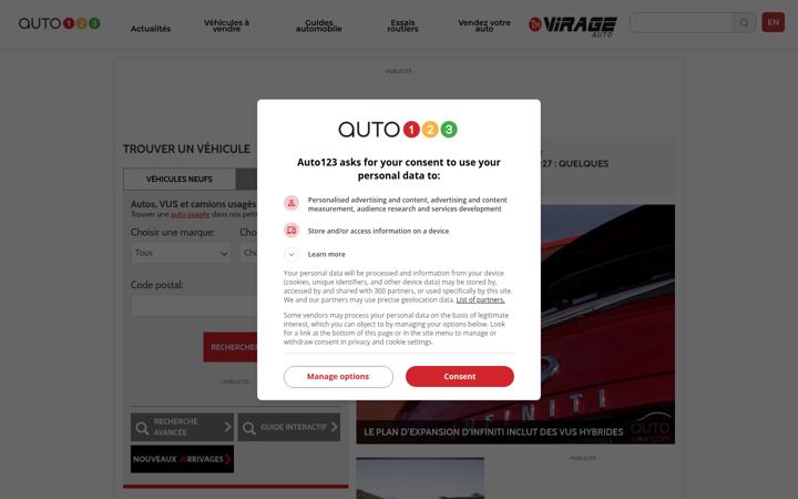 Screenshot ta' auto123.com