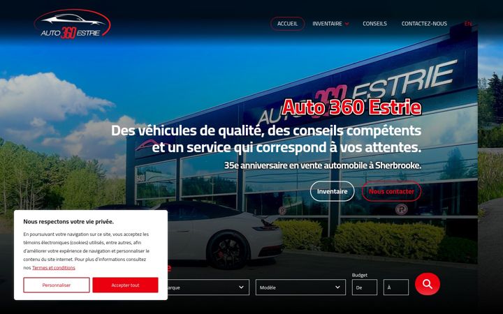 Skærmbillede af auto360estrie.com