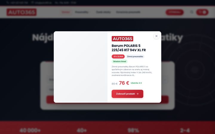 Snímek obrazovky auto365.sk