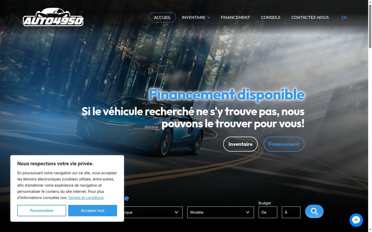 Screenshot del banner di consenso mostrato prima di qualsiasi interazione