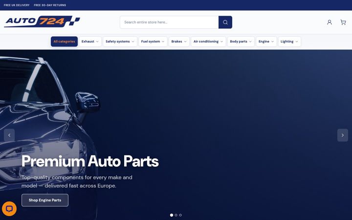 Screenshot of auto724.co.uk