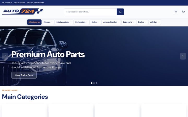 Screenshot of auto724.cy