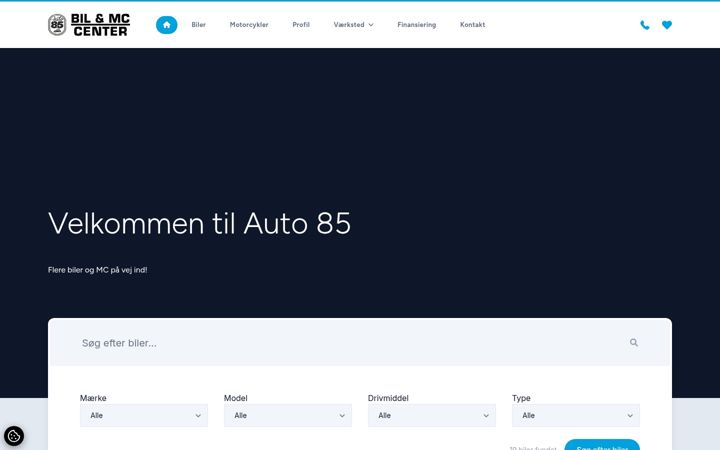 Screenshot of auto85.dk