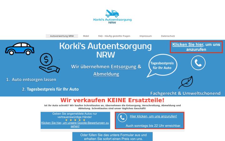 Screenshot of autoabholung-herne.de