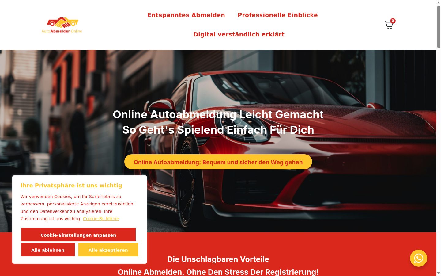 Screenshot del banner di consenso mostrato prima di qualsiasi interazione