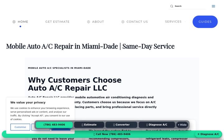 Screenshot of autoacrepair1.com