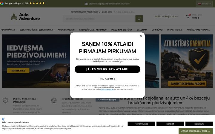 Ekraanipilt saidist autoadventure.lv