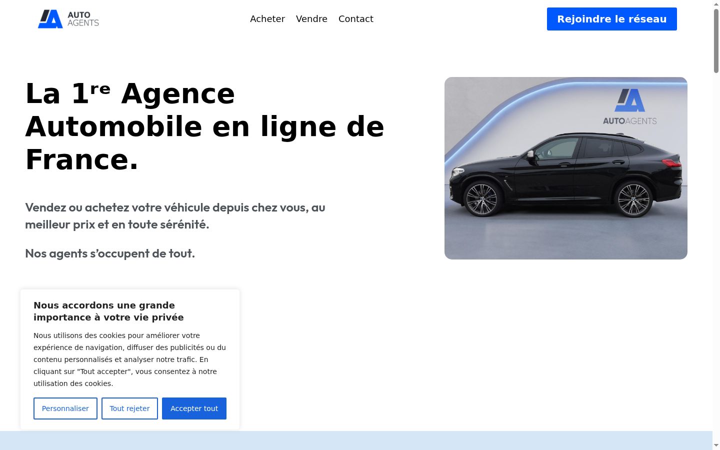 Screenshot del banner di consenso mostrato prima di qualsiasi interazione