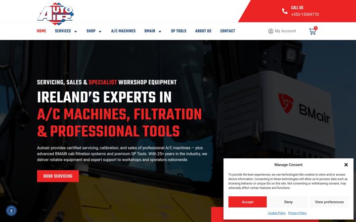 Screenshot of autoair.ie