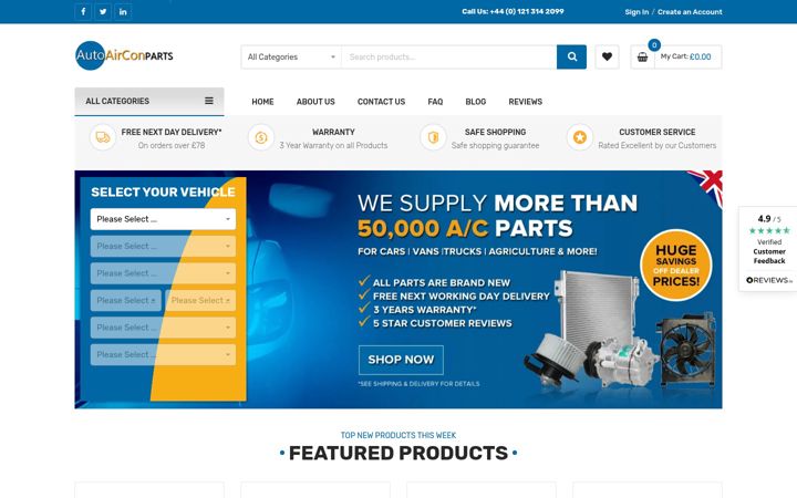 Screenshot of autoairconparts.co.uk