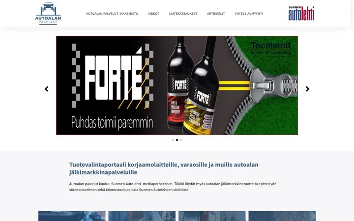 Screenshot of autoalanpalvelut.fi