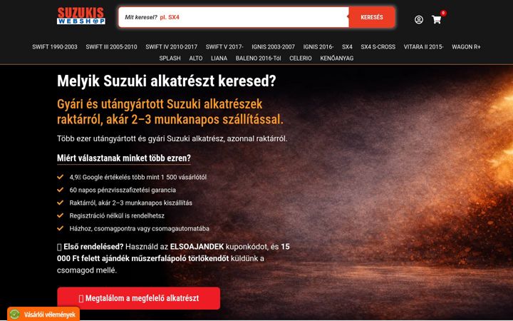 Screenshot van autoalkatreszekwebaruhaz.hu