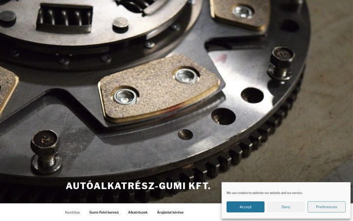 Screenshot of autoalkatreszgumi.hu