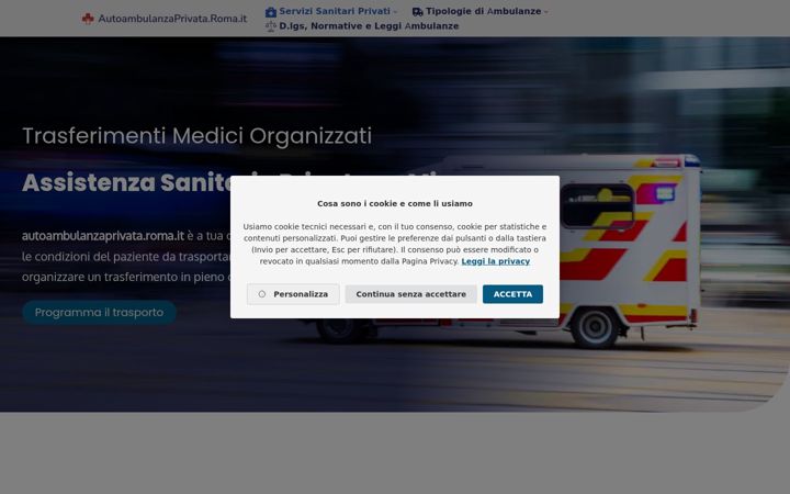 Screenshot of autoambulanzaprivata.roma.it