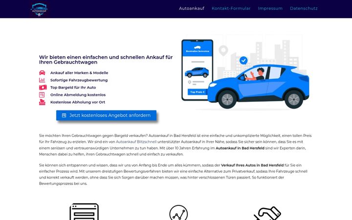 Captură de ecran a autoankauf-badhersfeld.de
