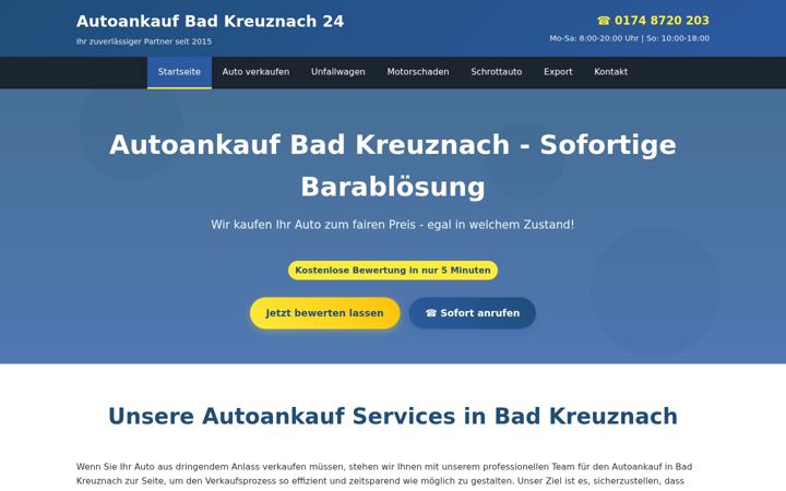 Captură de ecran a autoankauf-badkreuznach.de