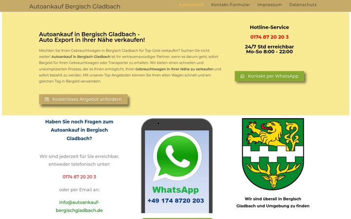 Screenshot of autoankauf-bergischgladbach.de