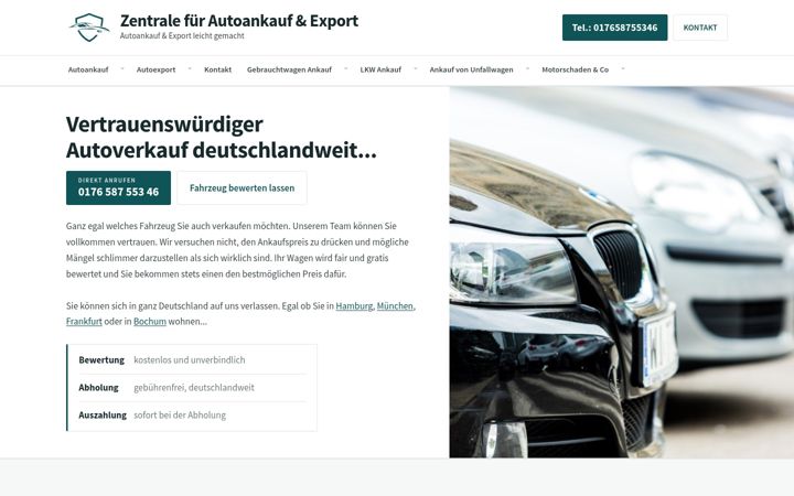 Screenshot of autoankauf-export-zentrale.de