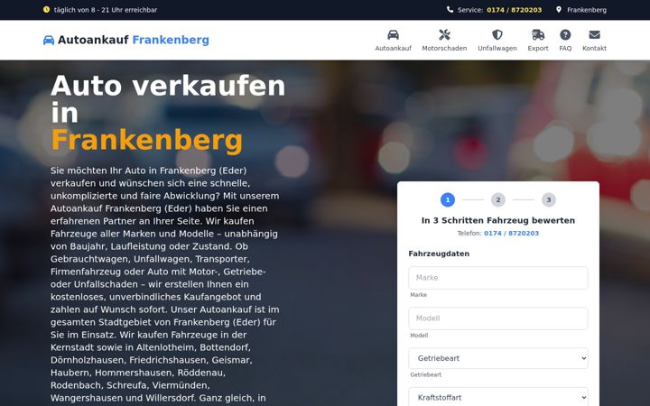 Screenshot of autoankauf-frankenberg.de