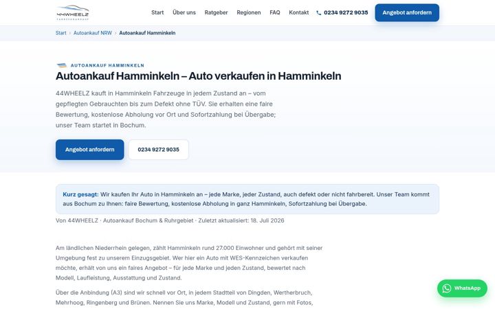Captura de pantalla de autoankauf-hamminkeln365.de