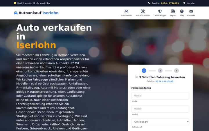 Screenshot of autoankauf-iserlohn-sofort.de