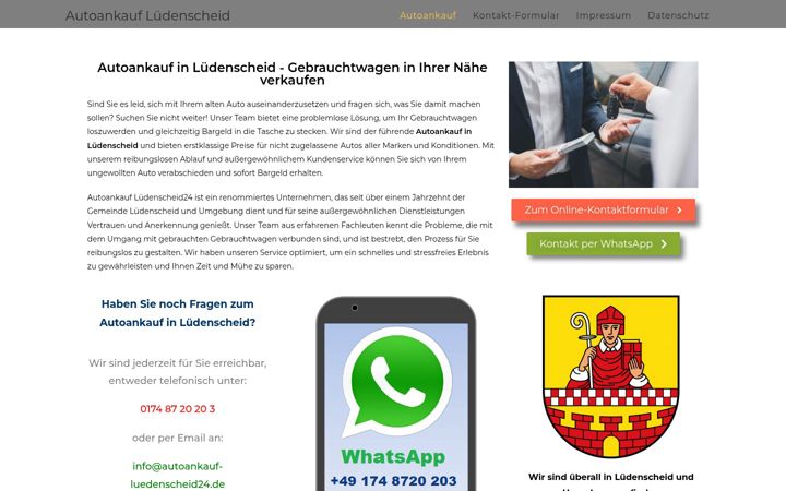 Captura de pantalla de autoankauf-luedenscheid24.de
