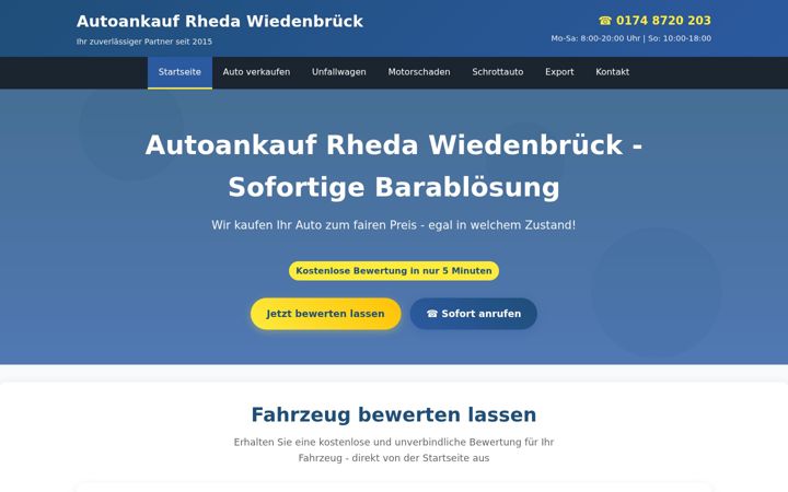 Екранна снимка на autoankauf-rheda.de