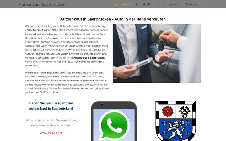 Capture d'écran de autoankauf-saarbruecken24.de