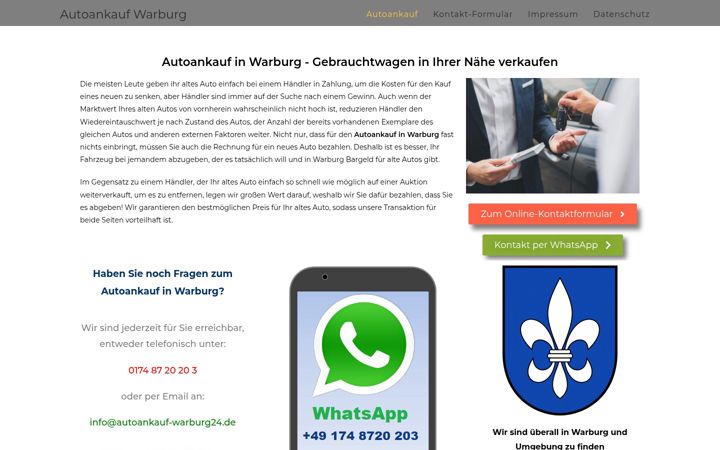 Screenshot of autoankauf-warburg24.de
