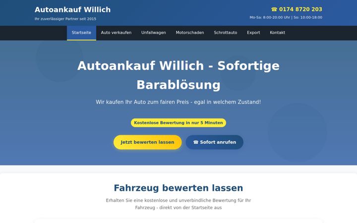 Screenshot of autoankauf-willich24.de